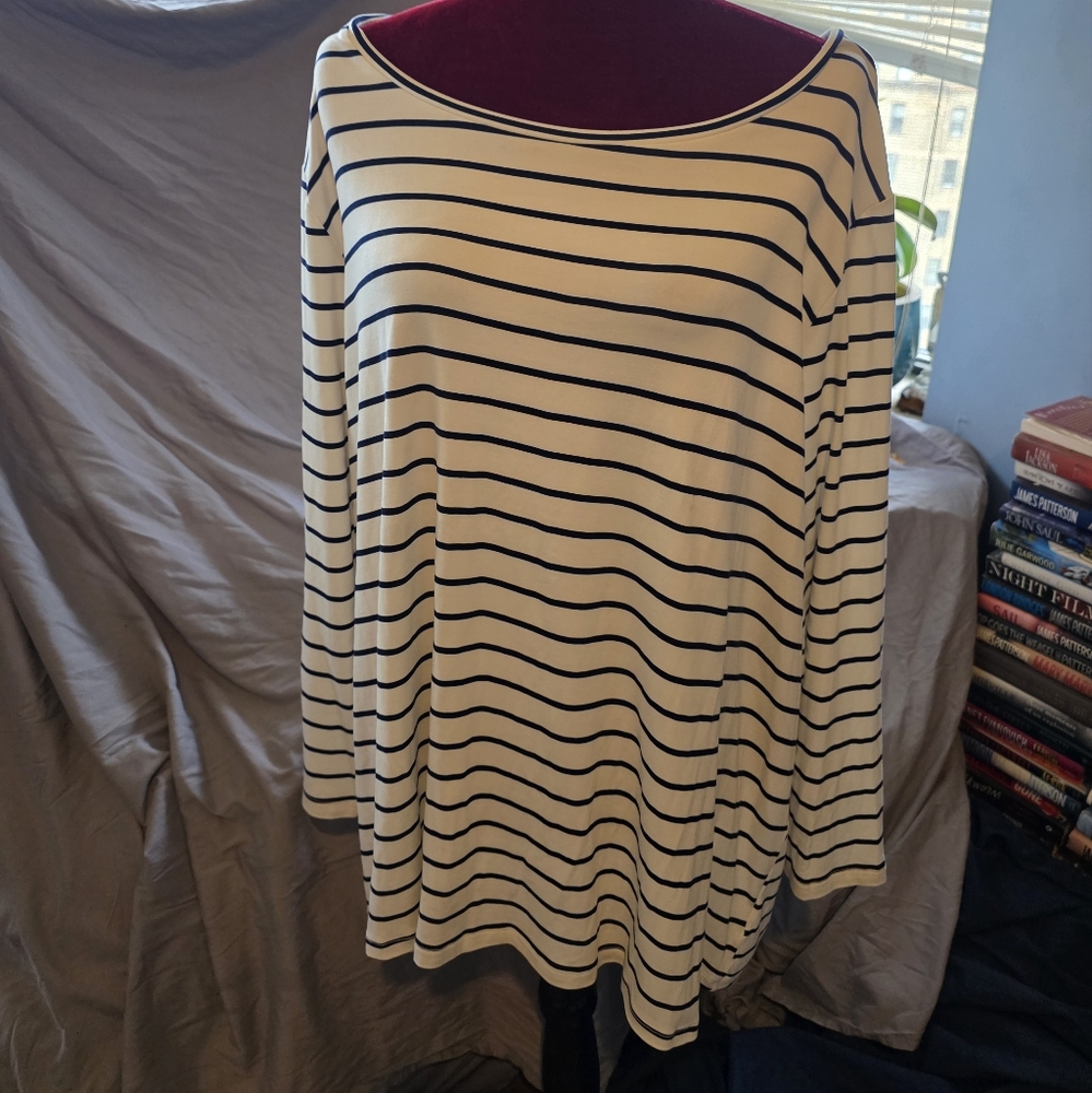 Striped Black and White Women's Top